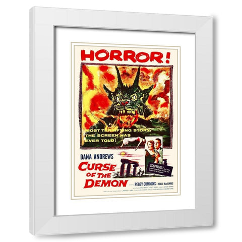 Curse of the Demon White Modern Wood Framed Art Print with Double Matting by Hollywood Photo Archive