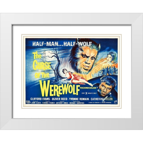 Curse of the Werewolf White Modern Wood Framed Art Print with Double Matting by Hollywood Photo Archive