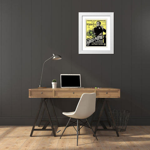 Doctor Jekyll and Mister Hyde White Modern Wood Framed Art Print with Double Matting by Hollywood Photo Archive