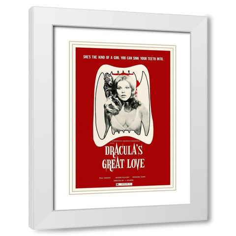 Draculas Great Love White Modern Wood Framed Art Print with Double Matting by Hollywood Photo Archive