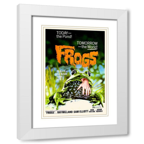 Frogs with Ray Milland White Modern Wood Framed Art Print with Double Matting by Hollywood Photo Archive