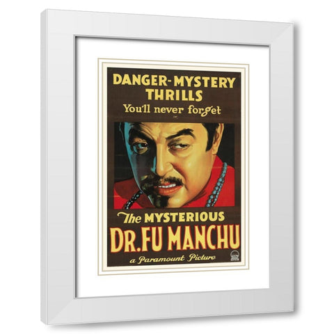 The Mysterious Doctor Fu Manchu White Modern Wood Framed Art Print with Double Matting by Hollywood Photo Archive
