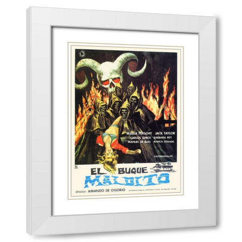 Spanish - The Ghost Galleon White Modern Wood Framed Art Print with Double Matting by Hollywood Photo Archive