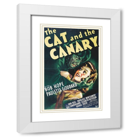 The Cat and Canary White Modern Wood Framed Art Print with Double Matting by Hollywood Photo Archive