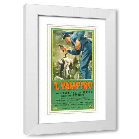 Italian - The Vampire White Modern Wood Framed Art Print with Double Matting by Hollywood Photo Archive
