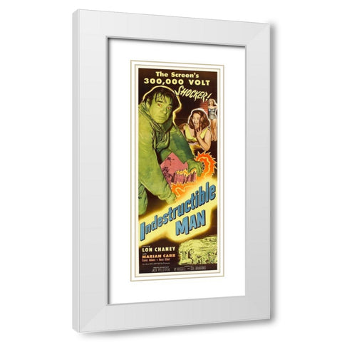 Indestructible Man White Modern Wood Framed Art Print with Double Matting by Hollywood Photo Archive