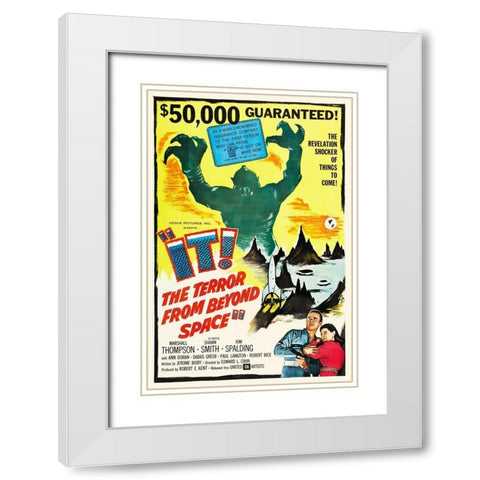 It The Terror From Space White Modern Wood Framed Art Print with Double Matting by Hollywood Photo Archive