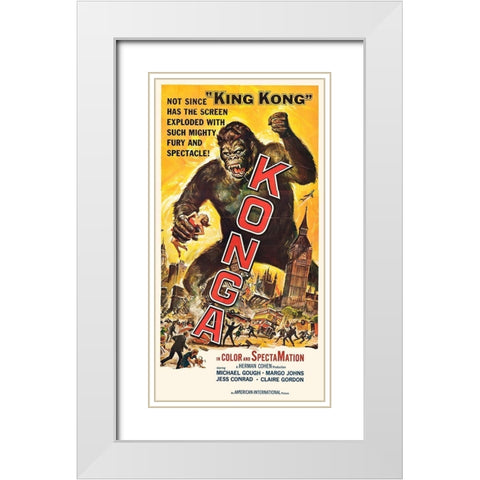 Konga White Modern Wood Framed Art Print with Double Matting by Hollywood Photo Archive
