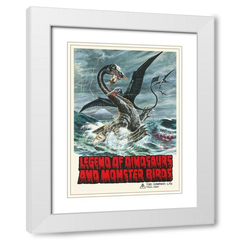 Legend of Dinosaurs and Monster Birds White Modern Wood Framed Art Print with Double Matting by Hollywood Photo Archive