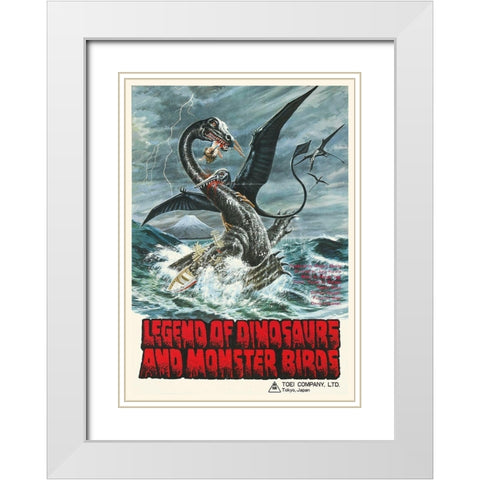 Legend of Dinosaurs and Monster Birds White Modern Wood Framed Art Print with Double Matting by Hollywood Photo Archive