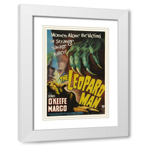 The Leopard Man White Modern Wood Framed Art Print with Double Matting by Hollywood Photo Archive