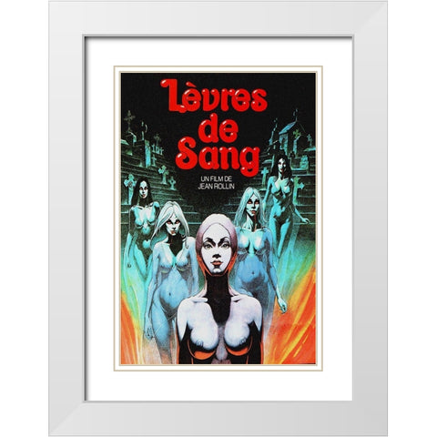 French - Lips of Blood White Modern Wood Framed Art Print with Double Matting by Hollywood Photo Archive
