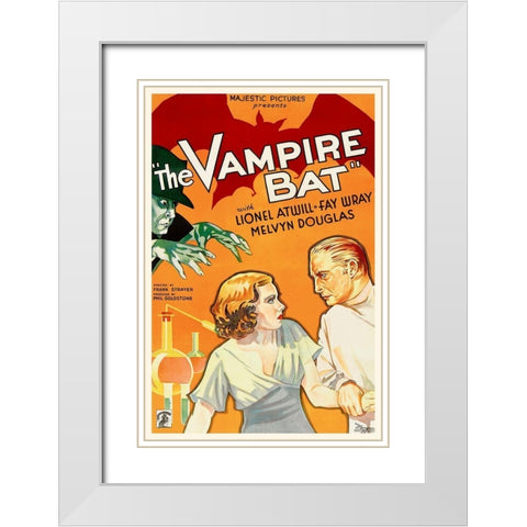 The Vampire Bat White Modern Wood Framed Art Print with Double Matting by Hollywood Photo Archive