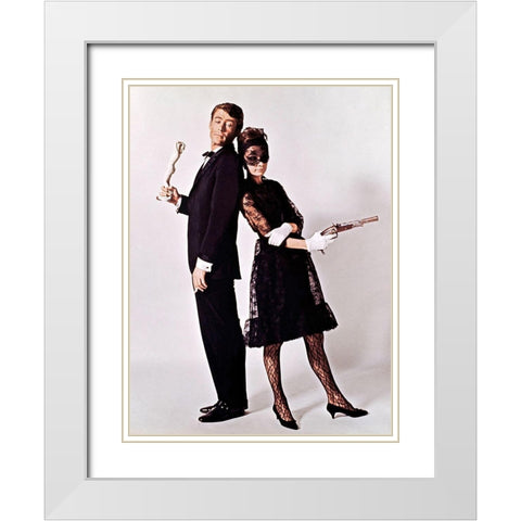 Audrey Hepburn and Peter OToole White Modern Wood Framed Art Print with Double Matting by Hollywood Photo Archive