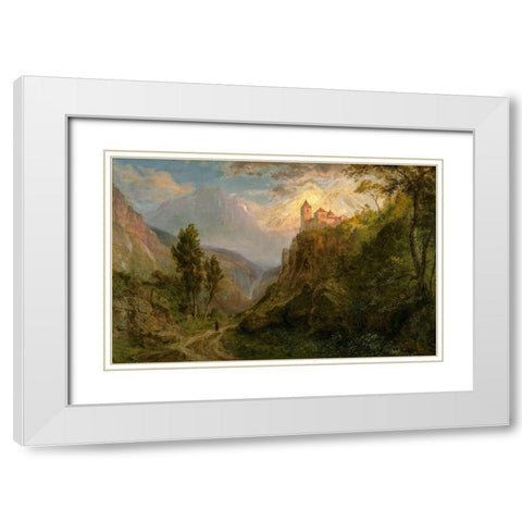 The Monastery of San Pedro Our Lady of the Snows White Modern Wood Framed Art Print with Double Matting by Church, Frederic Edwin