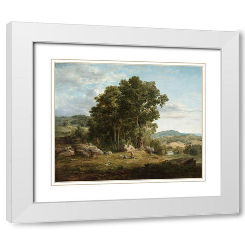 Gray Day on the Bay White Modern Wood Framed Art Print with Double Matting by Chase, William Merritt