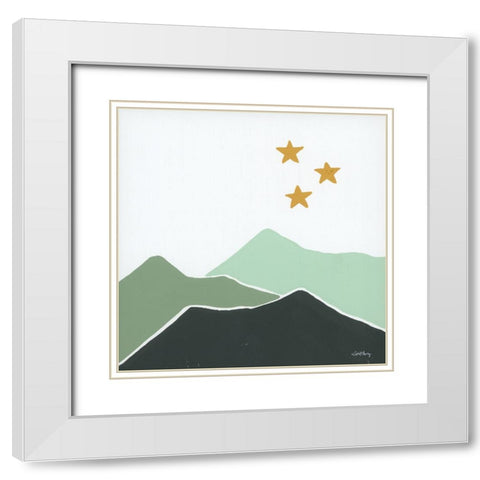 Modern Mountain I White Modern Wood Framed Art Print with Double Matting by Chavez, April