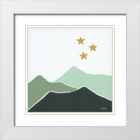 Modern Mountain I White Modern Wood Framed Art Print with Double Matting by Chavez, April