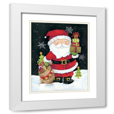 Santa Claus with Presents White Modern Wood Framed Art Print with Double Matting by Kater, Diane