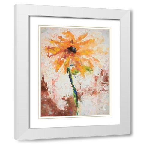 Lovely Yellow White Modern Wood Framed Art Print with Double Matting by Thouthip, Anne
