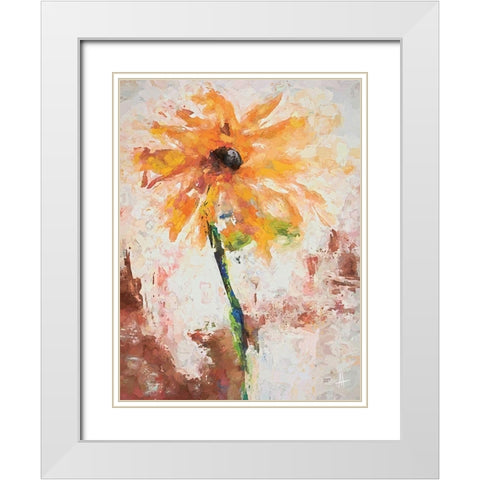 Lovely Yellow White Modern Wood Framed Art Print with Double Matting by Thouthip, Anne