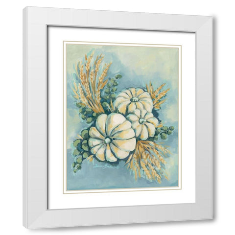 Blue Harvest I White Modern Wood Framed Art Print with Double Matting by Baker, Sara