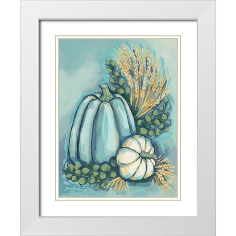 Blue Harvest II White Modern Wood Framed Art Print with Double Matting by Baker, Sara