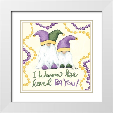Loved Ba You White Modern Wood Framed Art Print with Double Matting by Baker, Sara