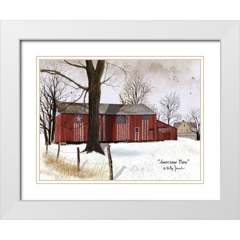 Americana Barn White Modern Wood Framed Art Print with Double Matting by Jacobs, Billy