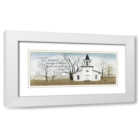 I Can Do All Things White Modern Wood Framed Art Print with Double Matting by Jacobs, Billy