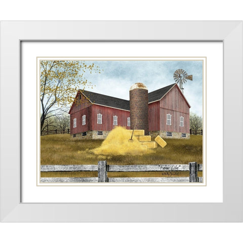 Farm Life White Modern Wood Framed Art Print with Double Matting by Jacobs, Billy