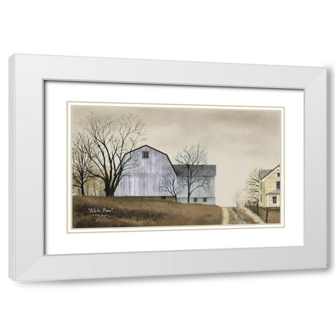 White Barn White Modern Wood Framed Art Print with Double Matting by Jacobs, Billy