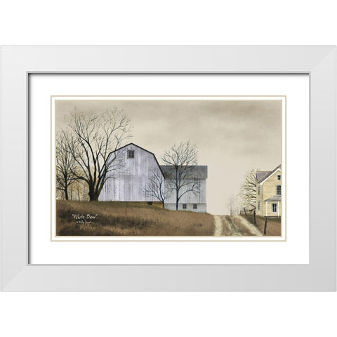 White Barn White Modern Wood Framed Art Print with Double Matting by Jacobs, Billy