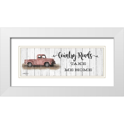 Country Roads White Modern Wood Framed Art Print with Double Matting by Jacobs, Billy