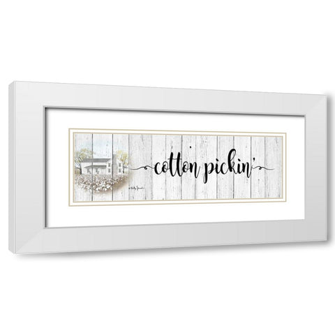 Cotton Pickin White Modern Wood Framed Art Print with Double Matting by Jacobs, Billy