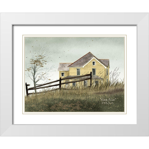 March Winds White Modern Wood Framed Art Print with Double Matting by Jacobs, Billy