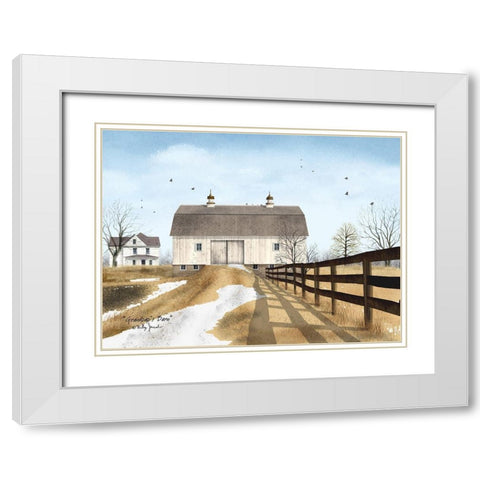 Grandpas Barn White Modern Wood Framed Art Print with Double Matting by Jacobs, Billy