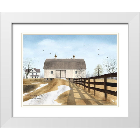 Grandpas Barn White Modern Wood Framed Art Print with Double Matting by Jacobs, Billy