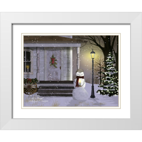 All is Calm, All is Bright White Modern Wood Framed Art Print with Double Matting by Jacobs, Billy
