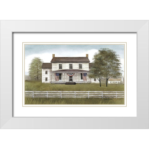 My American Home White Modern Wood Framed Art Print with Double Matting by Jacobs, Billy