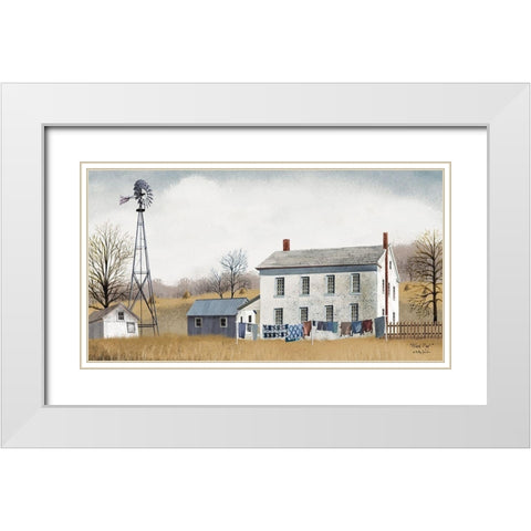 Wash Day White Modern Wood Framed Art Print with Double Matting by Jacobs, Billy