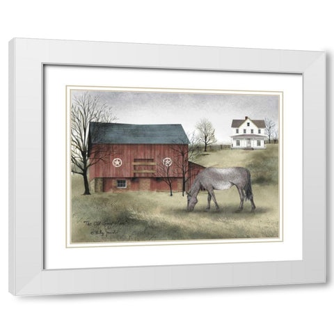 Old Grey Mare White Modern Wood Framed Art Print with Double Matting by Jacobs, Billy