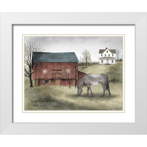 Old Grey Mare White Modern Wood Framed Art Print with Double Matting by Jacobs, Billy