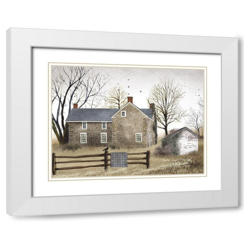 Chester County Fieldstone White Modern Wood Framed Art Print with Double Matting by Jacobs, Billy