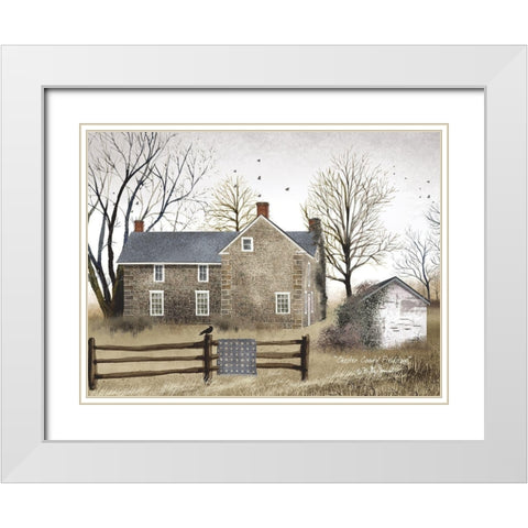 Chester County Fieldstone White Modern Wood Framed Art Print with Double Matting by Jacobs, Billy