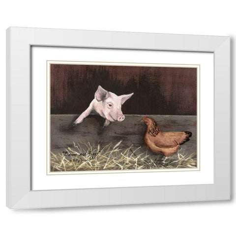 Bacon and Eggs White Modern Wood Framed Art Print with Double Matting by Jacobs, Billy