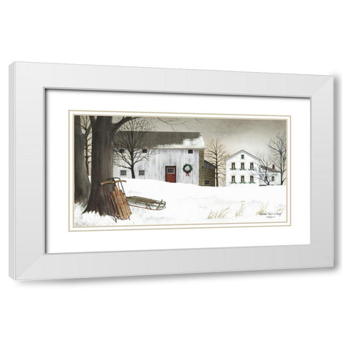 Christmas Times a Coming White Modern Wood Framed Art Print with Double Matting by Jacobs, Billy