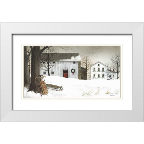 Christmas Times a Coming White Modern Wood Framed Art Print with Double Matting by Jacobs, Billy