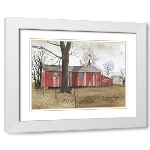 Americana Barn White Modern Wood Framed Art Print with Double Matting by Jacobs, Billy