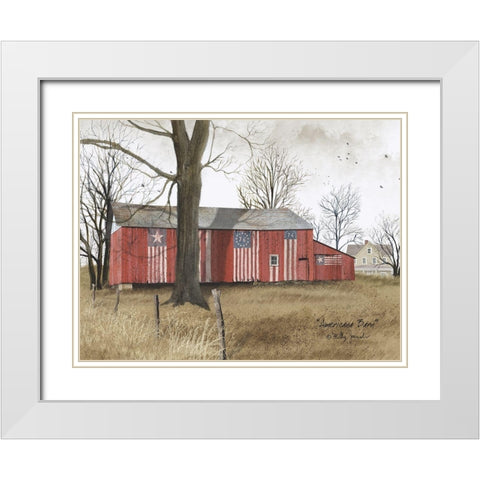 Americana Barn White Modern Wood Framed Art Print with Double Matting by Jacobs, Billy